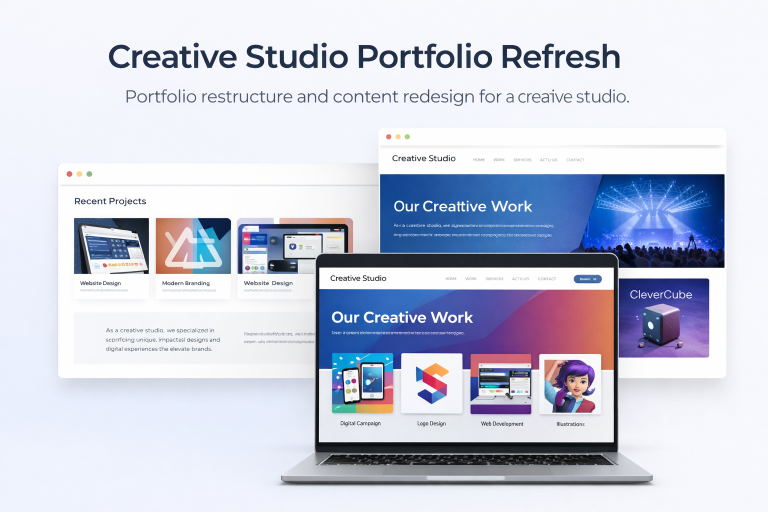 Creative studio portfolio refresh project showcase image
